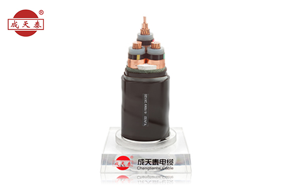 銅芯，交聯(lián)聚乙烯絕緣，鋼帶鎧裝聚乙烯護(hù)套電力電纜 YJV22 6/10kV 3芯